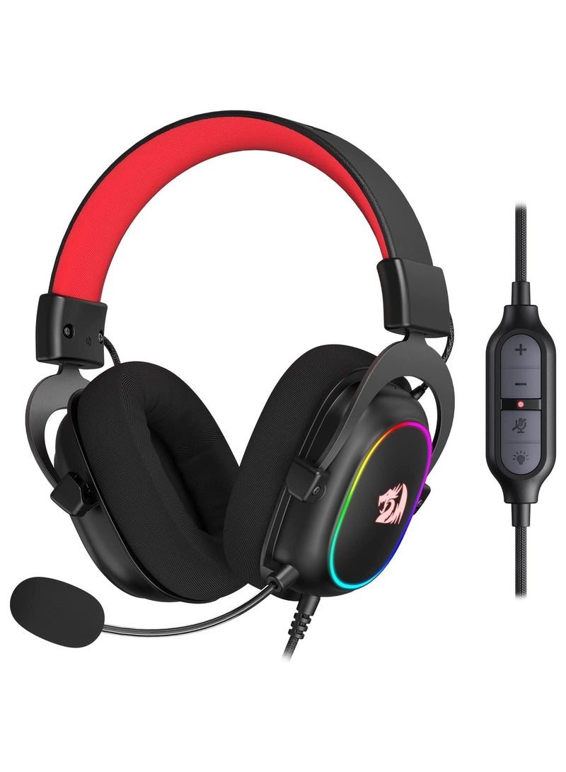 Redragon H510 Zeus Wired Gaming Headset - 7.1 Surround Sound - Memory Foam Earpads - 53 mm Drivers - Detachable Microphone - Multiplatform Headset (RGB) Headphones Headset - Image 1