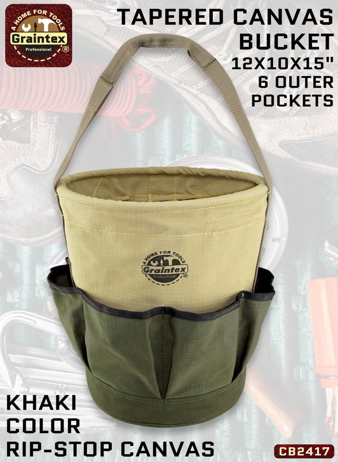 Graintex CB2417 Utility Tapered Canvas Bucket 12"X10"X15" - Image 2