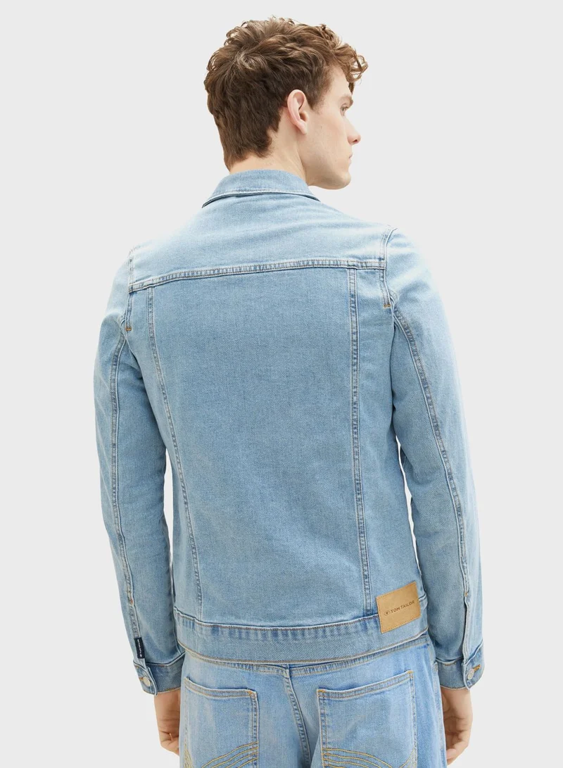TOM TAILOR Light Wash Dual Pocket Denim Jacket