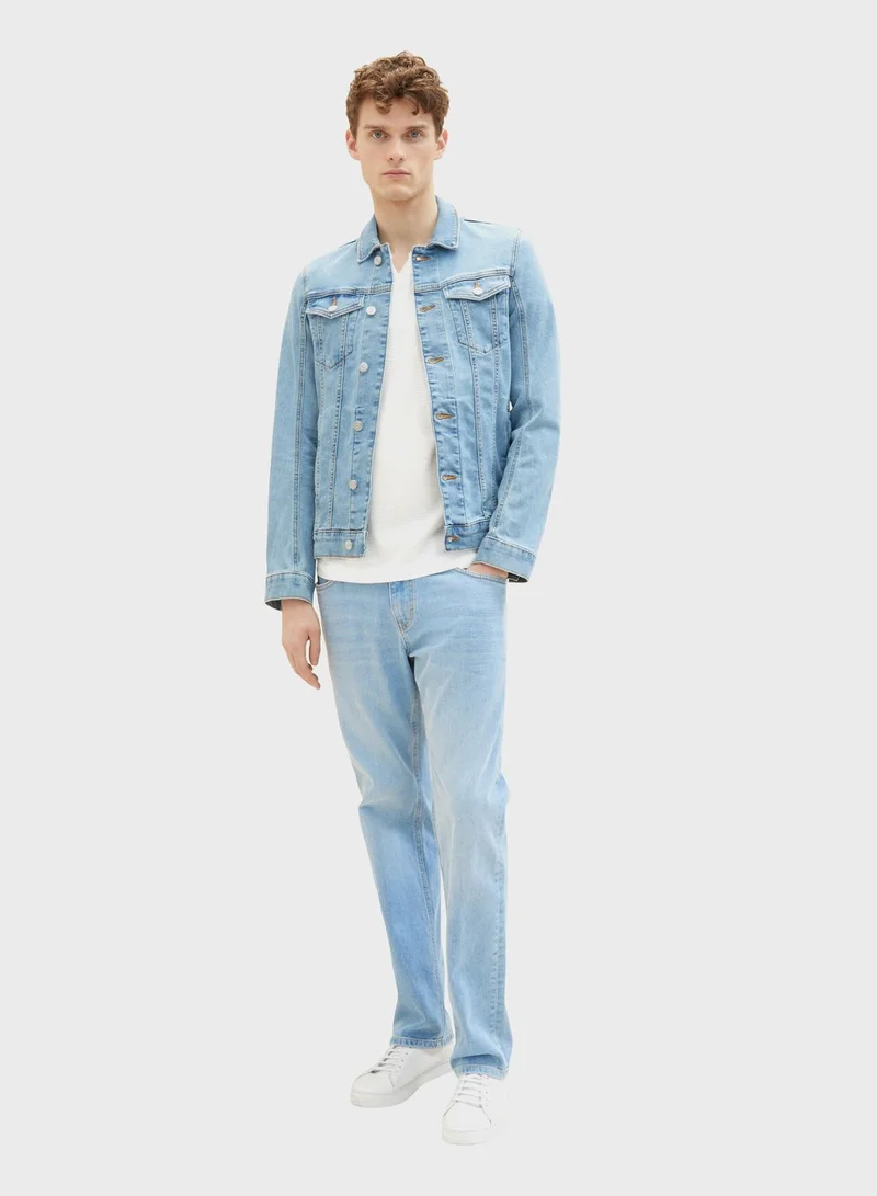 TOM TAILOR Light Wash Dual Pocket Denim Jacket