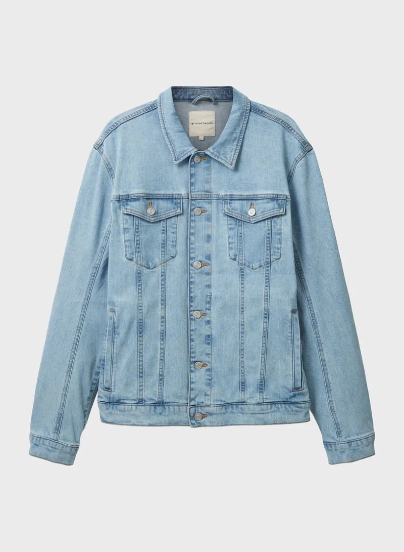 TOM TAILOR Light Wash Dual Pocket Denim Jacket