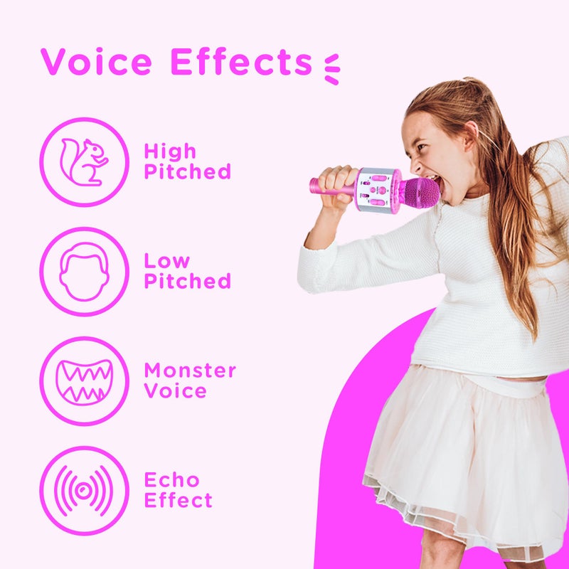 Move2Play, Kids Karaoke Microphone | Includes Stickers & Bluetooth | Kids Birthday Gift | Toy for All Ages 2, 3, 4, 5, 6+ Year Old Girls, Boys & Toddlers (White/Pink) - Image 5