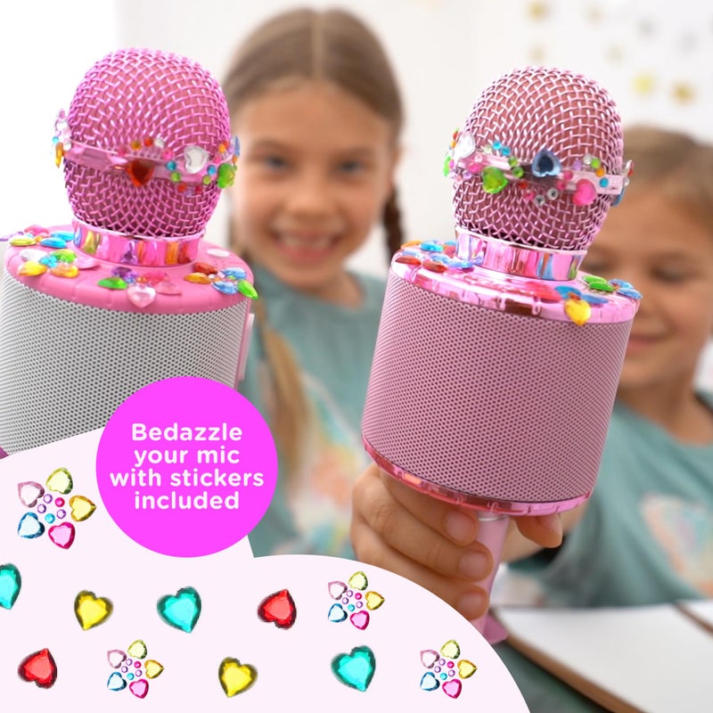Move2Play, Kids Karaoke Microphone | Includes Stickers & Bluetooth | Kids Birthday Gift | Toy for All Ages 2, 3, 4, 5, 6+ Year Old Girls, Boys & Toddlers (White/Pink) - Image 2