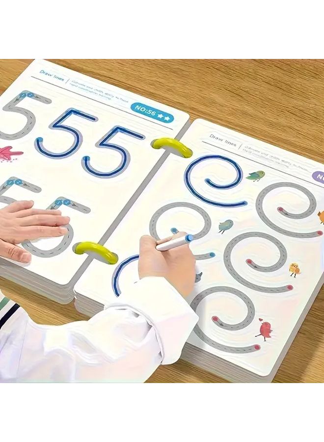 كتابة الأرقام والحروف والتحكم بالقلم 32 صفحة - مجموعة كتب تدريب قابلة لإعادة الاستخدام من الدبدوب اللطيف - Image 2