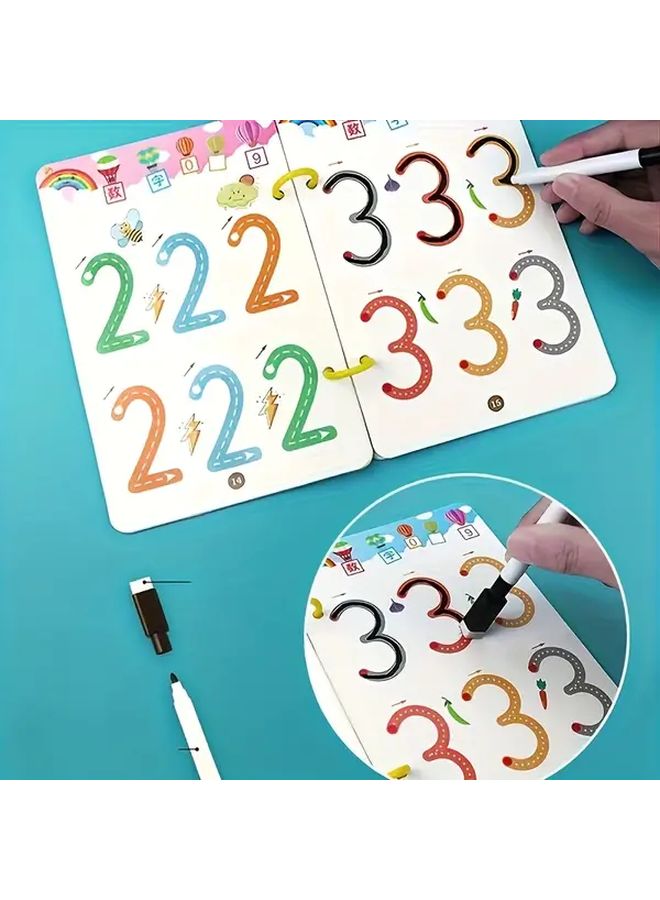 كتابة الأرقام والحروف والتحكم بالقلم 32 صفحة - مجموعة كتب تدريب قابلة لإعادة الاستخدام من الدبدوب اللطيف - Image 4