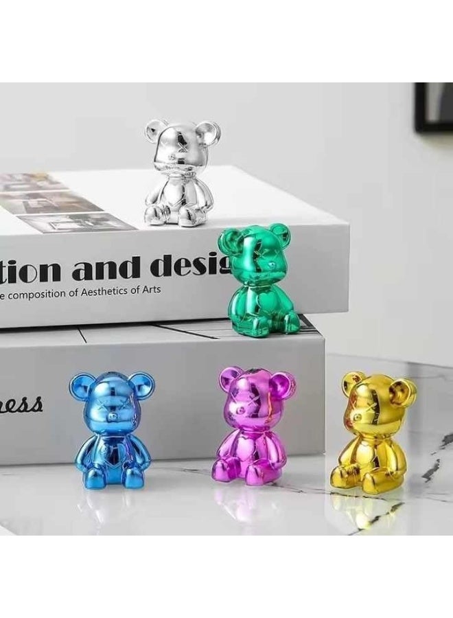 Happy Home Modern home decor bear to be placed on tables, shelves, consoles or cabinets to add an aesthetic touch to your home, kitchen, office, shelf, table and cabinet (4 pieces - Multicolor) - Image 5