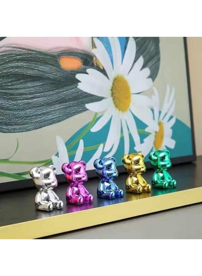 Happy Home Modern home decor bear to be placed on tables, shelves, consoles or cabinets to add an aesthetic touch to your home, kitchen, office, shelf, table and cabinet (4 pieces - Multicolor) - Image 4