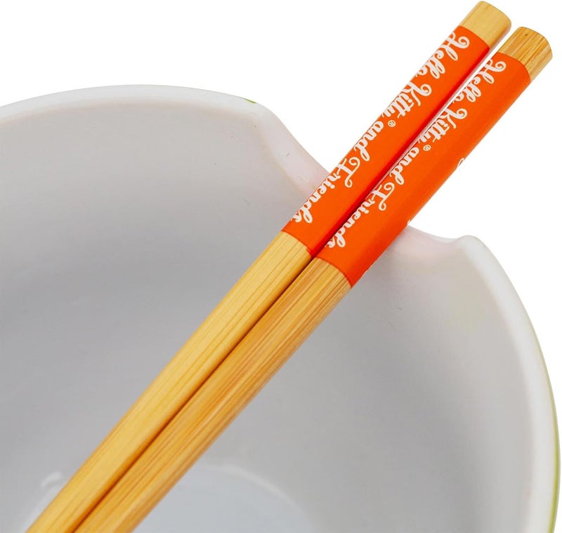 Silver Buffalo Sanrio Hello Kitty and Friends Mushroom Crew Ceramic Dinnerware Set  Includes 20Ounce Ramen Noodle Bowl and Wooden Chopsticks  Asian Food Dish Set For Home  Kitchen - Image 4
