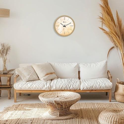 Bosco Modern Non Ticking Silent Marble Design Face, Gold Frame 30 CM Round Wall Clock for Home, Living Room, Bed Room, Office and Kitchen - Image 2