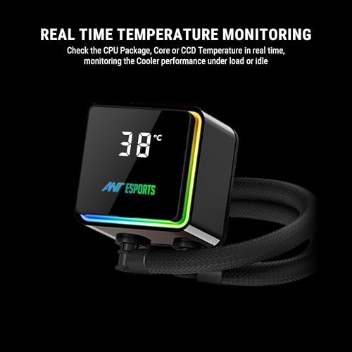 Ant Esports ICEStorm 240 AIO Liquid Cooler|Intel® LGA1851, AMD® AM5|High-Performance FAN 2000 RPM, 89 CFM|Magnetic Temperature Monitoring Display|3 Year Warranty - Image 2