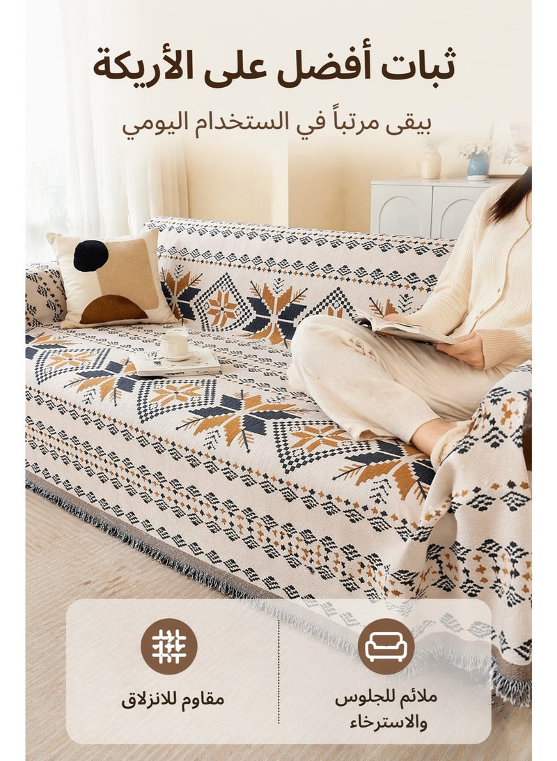 تايران غطاء أريكة من الشنيل ذو وجهين، غطاء أريكة أنيق، غطاء أريكة لمقعد واحد/نصف/ثلاثة/أربعة مقاعد، منشفة غطاء أريكة من الشنيل، خامة الشنيل، منشفة أريكة ذات وجهين، غطاء أريكة مناسب لجميع الفصول، قابل للعكس. - Image 3