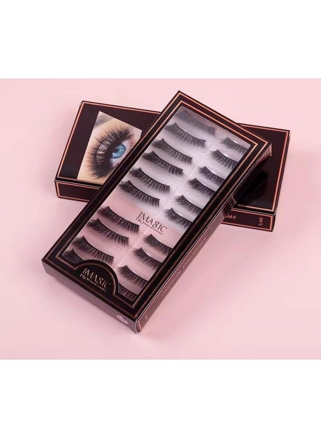 COSLUXE Imagic Professional Synthetic Fibers False Eyelashes Natural & Soft 100% Handmade 3D Eyelashes Pack 10 Pairs Of 1 Box - Image 1