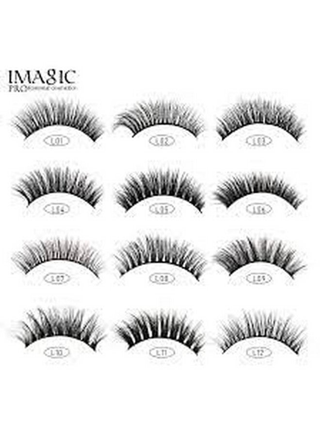 COSLUXE Imagic Professional Synthetic Fibers False Eyelashes Natural & Soft 100% Handmade 3D Eyelashes Pack 10 Pairs Of 1 Box - Image 2
