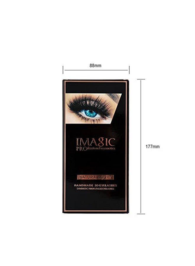 COSLUXE Imagic Professional Synthetic Fibers False Eyelashes Natural & Soft 100% Handmade 3D Eyelashes Pack 10 Pairs Of 1 Box - Image 4