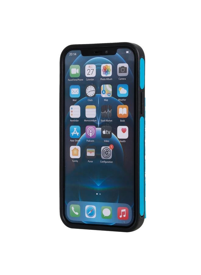 زبون جراب لهاتف iPhone 12 / 12 Pro بنمط نقش الزهور، جراب واقٍ مقاوم للصدمات مع حامل وفتحات للبطاقات وإطار للصور - Image 3