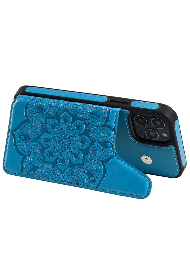 زبون جراب لهاتف iPhone 12 / 12 Pro بنمط نقش الزهور، جراب واقٍ مقاوم للصدمات مع حامل وفتحات للبطاقات وإطار للصور - Image 5