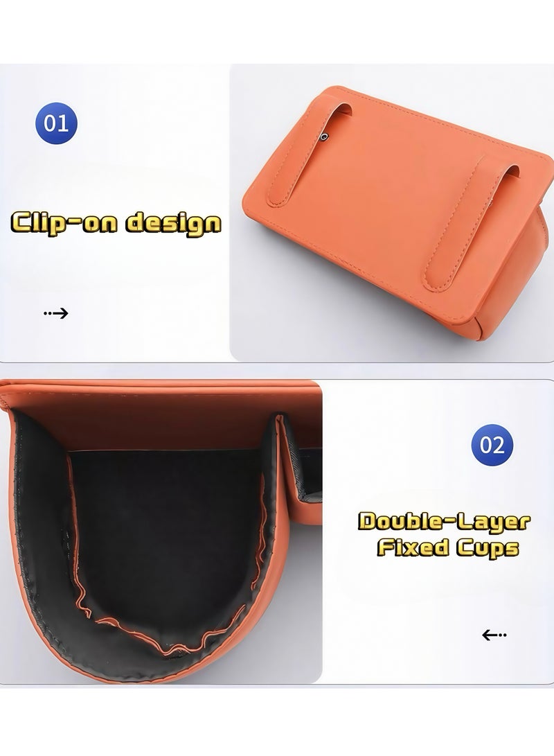 Generic Cool-Touch Black Leather Car Organizer - Storage Box-Multi-Pocket Clip-On Design, Heat-Resistant & Oversized Access  - Image 5