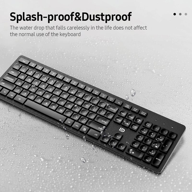 FUDE EK783 2.4G Wireless Keyboard Combo Portable Keyboard and Set Low Noise Plug and Play for Office Game White - Image 2