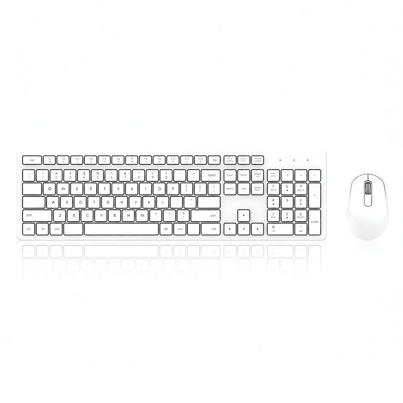 FUDE EK783 2.4G Wireless Keyboard Combo Portable Keyboard and Set Low Noise Plug and Play for Office Game White - Image 1