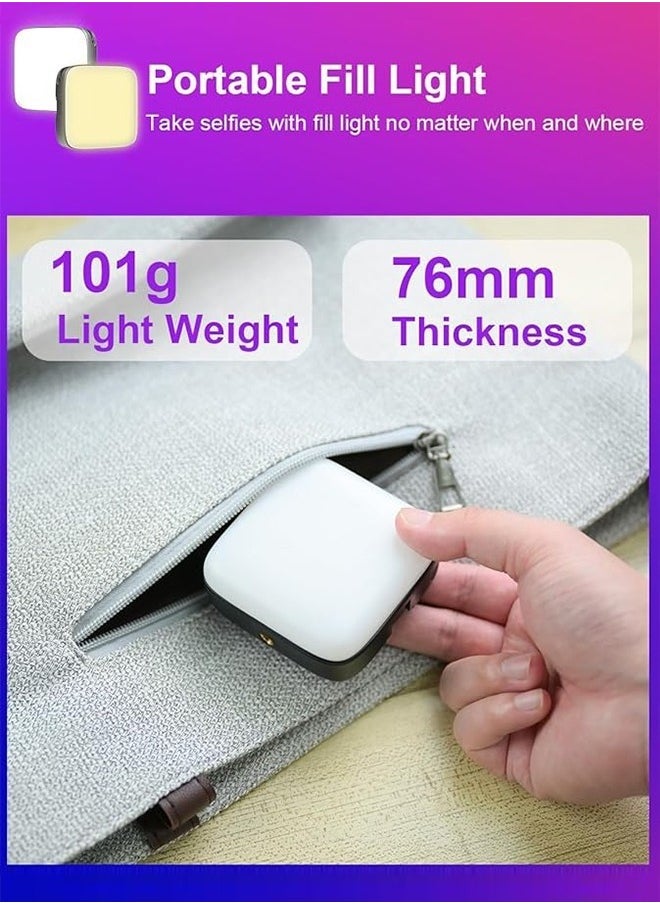 ARNOTEC - Selfie Light, Phone Light with Front & Back Clip, 3000-9900K Dimmable LED Portable Light, 2000mAh Rechargeable Video Light for Phone, Camera, Laptop, TikTok, Makeup, Live Stream, Vlog - Image 1