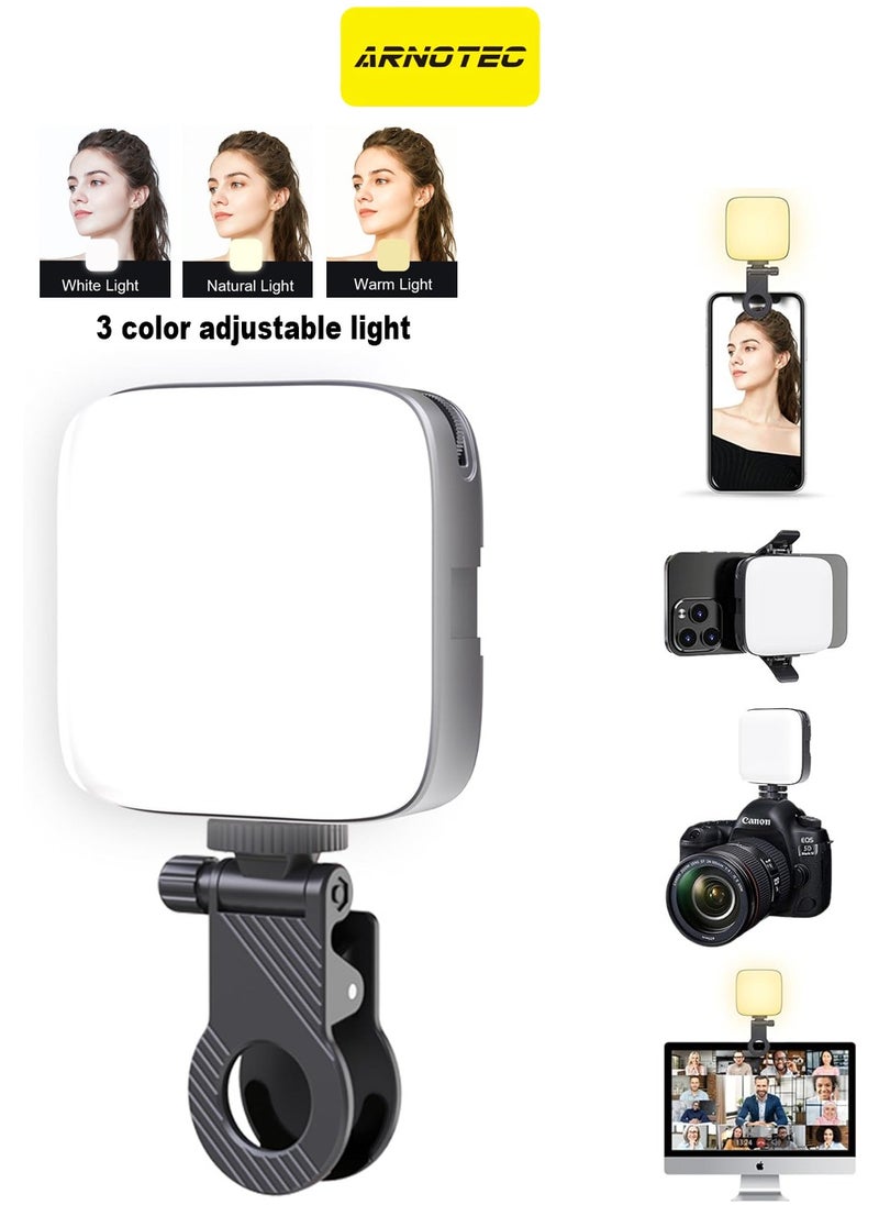 ARNOTEC Selfie Light, Phone Light with Front & Back Clip, 3000-9900K Dimmable LED Portable Light, 2000mAh Rechargeable Video Light for Phone, Camera, Laptop, TikTok, Makeup, Live Stream, Vlog  - Image 1
