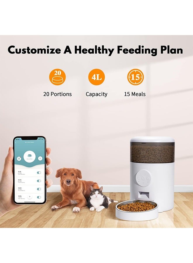Hihonor Pet Automatic Feeder,Wifi Feeder with App Control,Stainless Steel Bowl,Can Call Pet to Eat up to 10 Times - Image 2