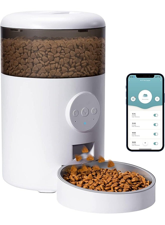 Hihonor Pet Automatic Feeder,Wifi Feeder with App Control,Stainless Steel Bowl,Can Call Pet to Eat up to 10 Times - Image 1