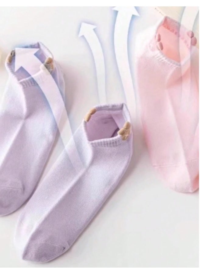 5 أزواج جوارب كاحل رقيقة للنساء – جوارب كريو قصيرة أنيقة للربيع، الصيف والخريف - Image 5