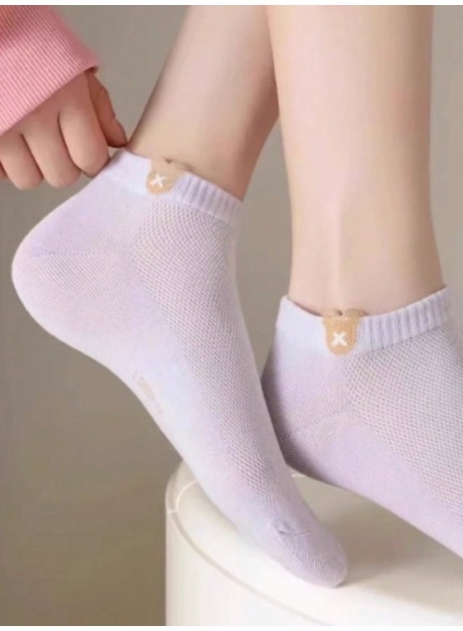 5 أزواج جوارب كاحل رقيقة للنساء – جوارب كريو قصيرة أنيقة للربيع، الصيف والخريف - Image 2