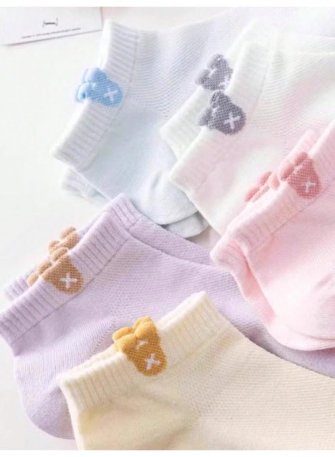 5 أزواج جوارب كاحل رقيقة للنساء – جوارب كريو قصيرة أنيقة للربيع، الصيف والخريف - Image 4