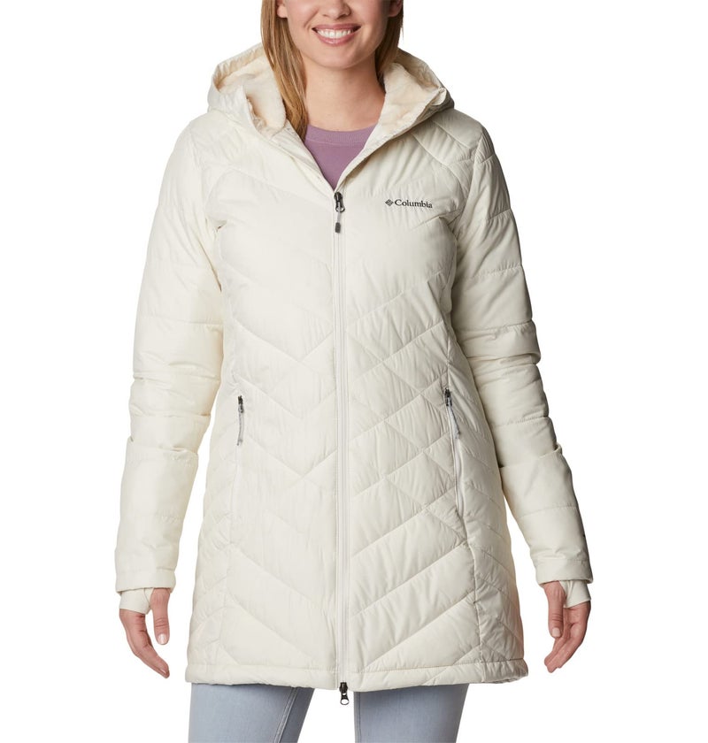 Columbia Womens Heavenly Long Hooded Water Resistant Insulated Rain Jacket