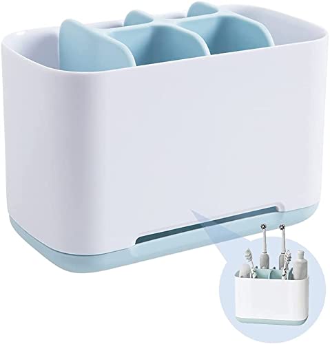 Meubels Multifunctional Toothbrush Storage Organizer Stand Toothpaste Caddy with AntiSlip Base and Drainage Adjustable Dividers for Bathroom Vanity Sink Countertop Multicolor - Image 1