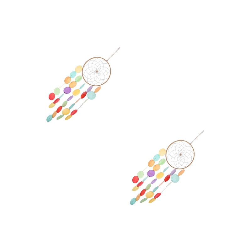 2pcs Shell Wind Chime Hanging Ornament Shell Dreamcatcher Wind Chine Decoration Photo Prop for Patio Wall - Image 1