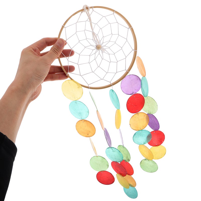 2pcs Shell Wind Chime Hanging Ornament Shell Dreamcatcher Wind Chine Decoration Photo Prop for Patio Wall - Image 2