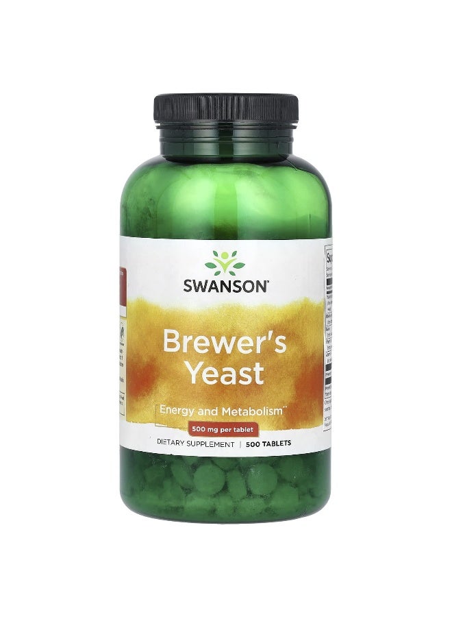 SWANSON سوانسون، خميرة البيرة، 500 ملغ، 500 قرص (250 ملغ لكل قرص) - Image 1