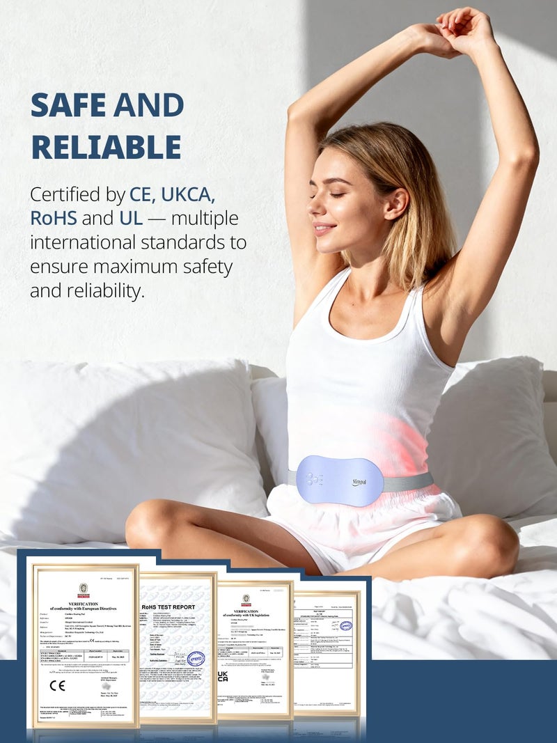 Slimpal Portable Heating Pad for Period Cramps, Electric Cordless Heating Pad for Menstrual Cramps Relief, 3 Timer Auto Off Setting, Wearable Heat Pad Belt Gifts for Her Women Girl Wife, Purple - Image 2