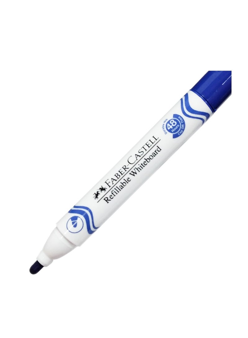 FABER-CASTELL علامة سبورة بيضاء من 4 قطع برأس دائري حبر أزرق - Image 2