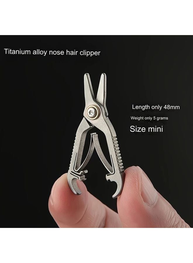 Titanium Nose Hair Scissors For Men And Women Trimming Beard And Eyebrows - Image 2