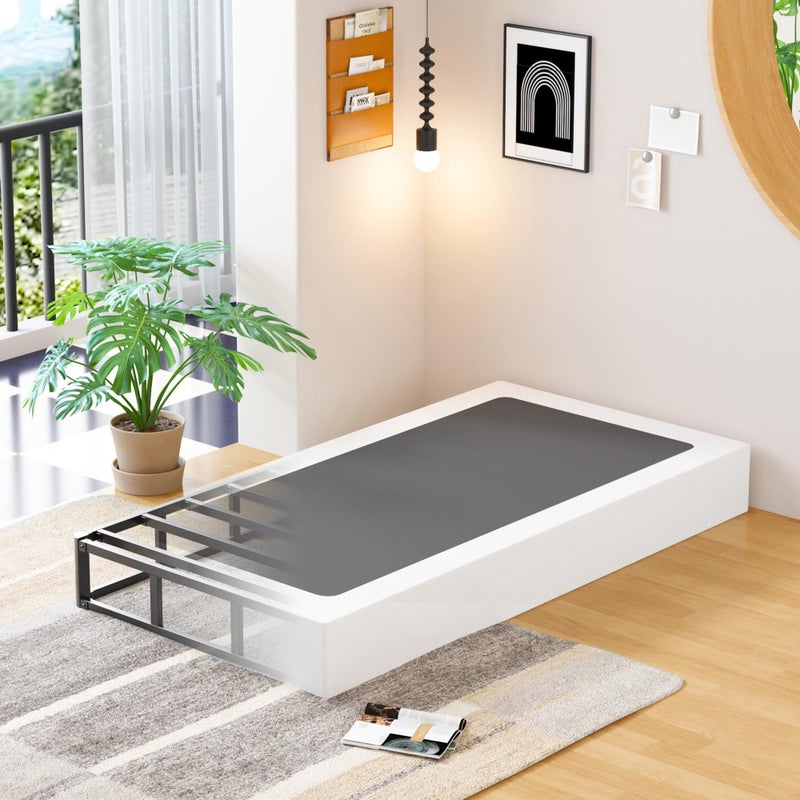 EMODA 9 Inch Twin Box Spring Heavy Duty Metal Mattress Foundation Bed Base with Fabric Cover, Easy Assembly - Image 2