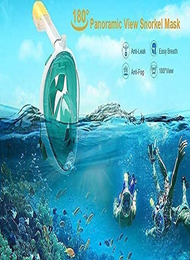 VBM Snorkel Mask with Latest Dry Top Breathing System,Fold 180 Degree Panoramic View Full Face Snorkel Mask Anti-Fog Anti-Leak with Camera Mount,Snorkeling Gear for Adults Kids Size - (L/XL) - Image 2