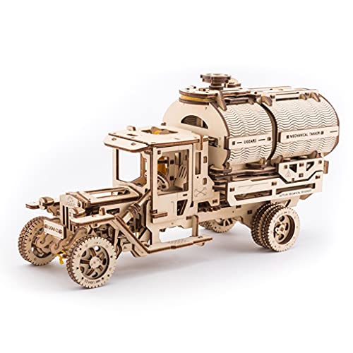 UGears Set of additions for UGM-11 Truck (Tanker, Rescue Ladder and Trailer Chassis) is a Mechanical 3D Puzzle for Adults | Assemble Truck Large 3D Puzzles DIY Kit | Decorative Wooden Truck Showpiece - Image 3