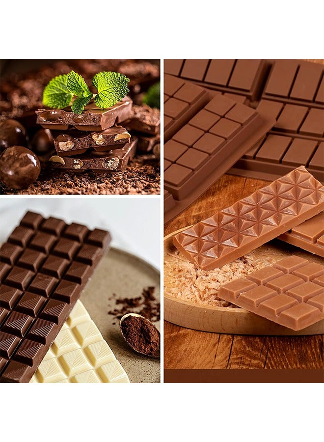 3PCS Silicone Chocolate Molds, Non-Stick Silicone Chocolate Bar Mold , Silicone Baking Molds for Making Candy Chocolate and Filling Knafeh Pistachio Chocolate Bar  - Image 4