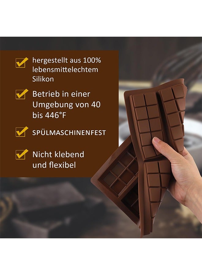 3PCS Silicone Chocolate Molds, Non-Stick Silicone Chocolate Bar Mold , Silicone Baking Molds for Making Candy Chocolate and Filling Knafeh Pistachio Chocolate Bar  - Image 5