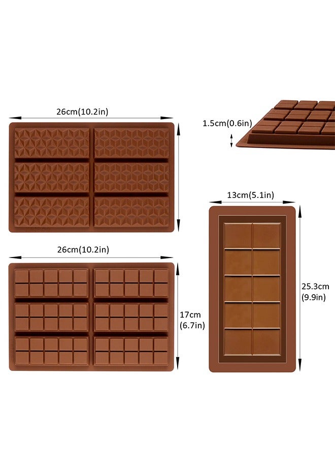 3PCS Silicone Chocolate Molds, Non-Stick Silicone Chocolate Bar Mold , Silicone Baking Molds for Making Candy Chocolate and Filling Knafeh Pistachio Chocolate Bar  - Image 2