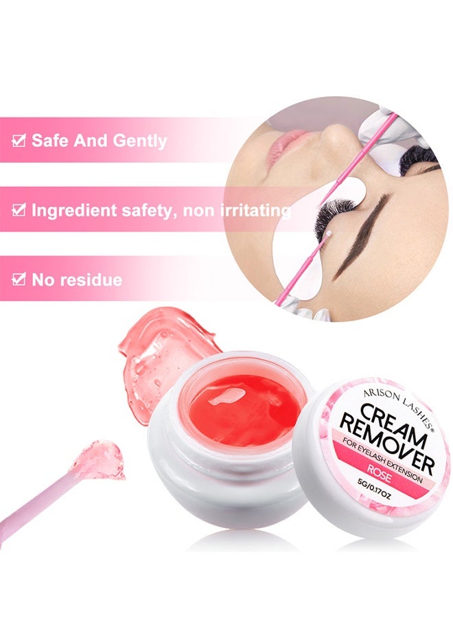 ARISON LASHES Eyelash Extension Remover Cream 5G, Lash Extension Remover Dissolves Powerful For Lash Extensions Lash Glue Remover Low Irritation For Sensitive Skin (Rose) - Image 2