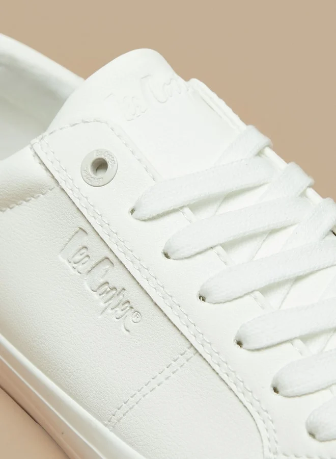 Lee Cooper Men's Monotone Low Ankle Sneakers with Lace-Up Closure