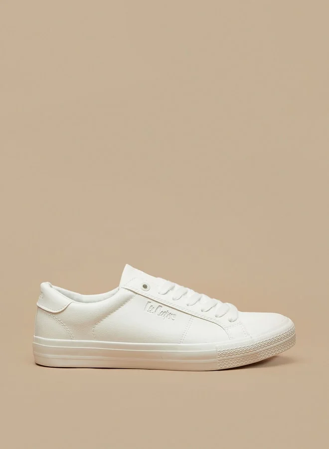 Lee Cooper Men's Monotone Low Ankle Sneakers with Lace-Up Closure