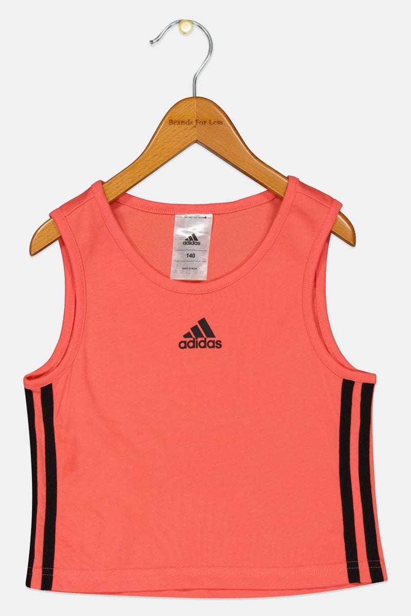 Adidas Kids Girl Sportswear Fit Brand Logo Tank Top,  Coral - Image 2