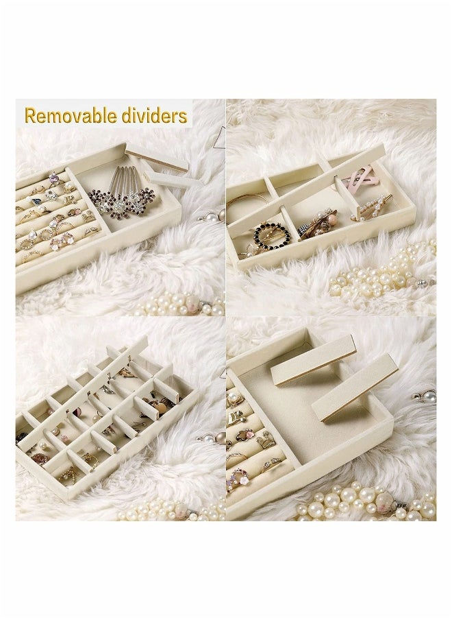 Generic - Jewelry Trays Organizer Set for Drawers, Stackable Jewellery Inserts Dividers Box Storage Organiser Compartments, Earring Necklace Bracelet Ring Organizer, 4 Style - Image 1