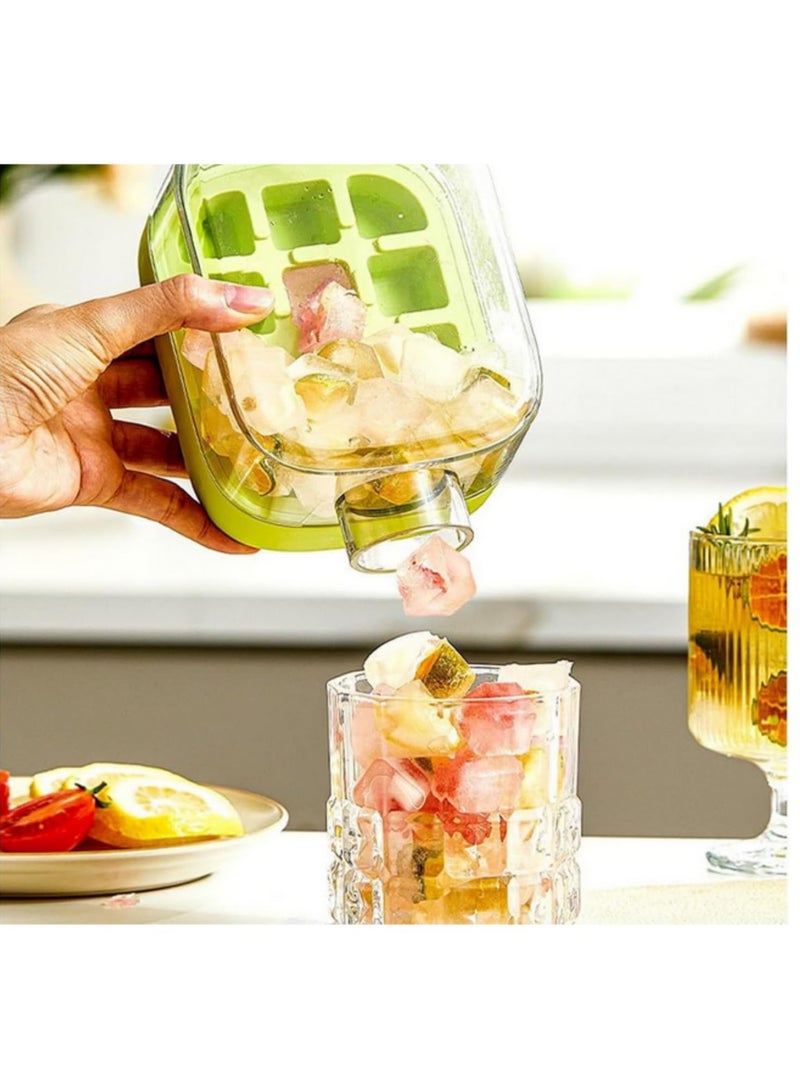 2 in 1 Ice Cube Tray Water Bottle with Straw Leak-Proof Lid Easy Release Reusable Silicone Ice Cube Maker Cup Touch-Free Sealed Ice Compartment for Coffee Juice Beverages 800ml - Image 4